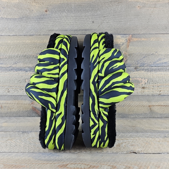 UGG Maxi Slide Platform Tiger Print Key Lime Black - Picture 10 of 12